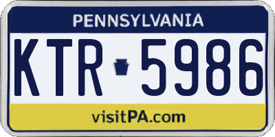 PA license plate KTR5986