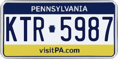 PA license plate KTR5987