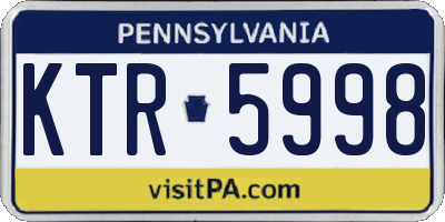 PA license plate KTR5998