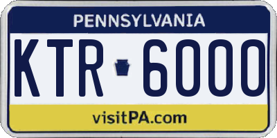 PA license plate KTR6000