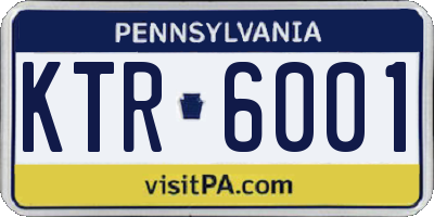 PA license plate KTR6001