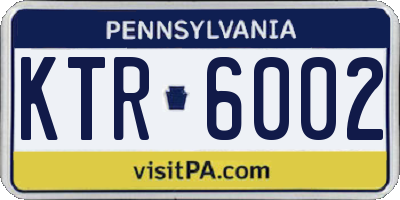 PA license plate KTR6002