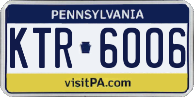 PA license plate KTR6006