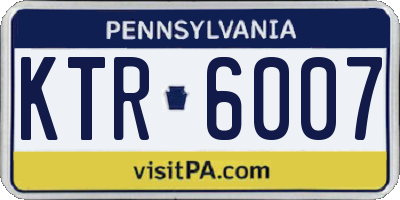 PA license plate KTR6007