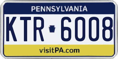 PA license plate KTR6008