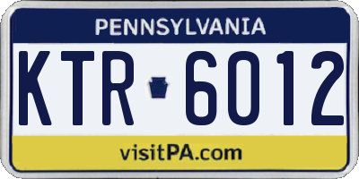 PA license plate KTR6012