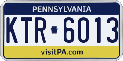 PA license plate KTR6013