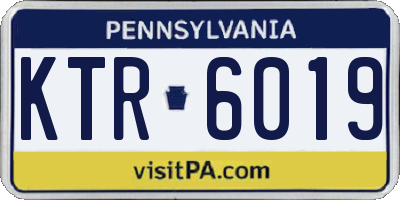 PA license plate KTR6019