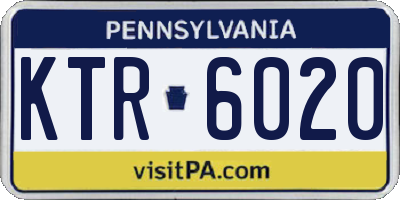 PA license plate KTR6020