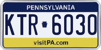 PA license plate KTR6030