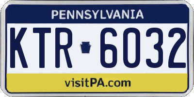 PA license plate KTR6032