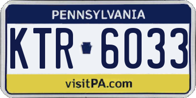 PA license plate KTR6033