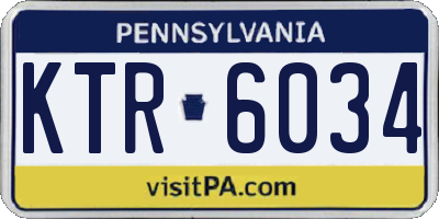 PA license plate KTR6034