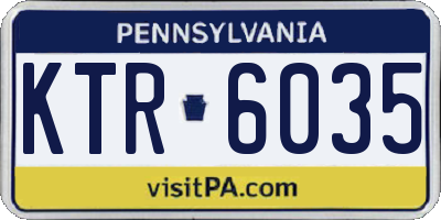 PA license plate KTR6035
