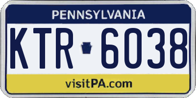 PA license plate KTR6038