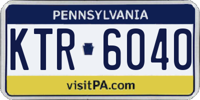 PA license plate KTR6040