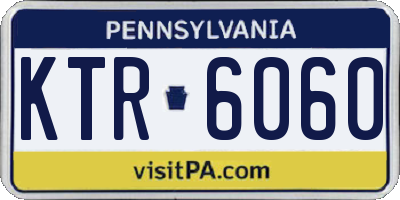 PA license plate KTR6060