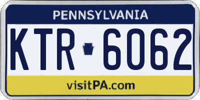 PA license plate KTR6062