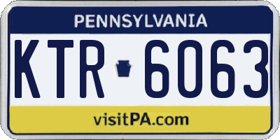 PA license plate KTR6063