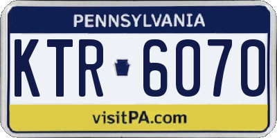 PA license plate KTR6070