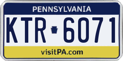 PA license plate KTR6071