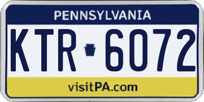 PA license plate KTR6072