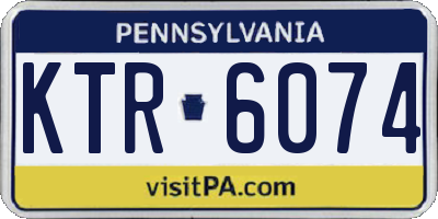 PA license plate KTR6074
