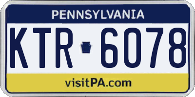 PA license plate KTR6078