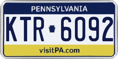 PA license plate KTR6092