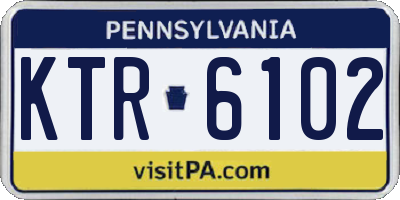 PA license plate KTR6102