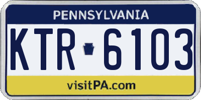 PA license plate KTR6103