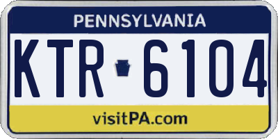 PA license plate KTR6104
