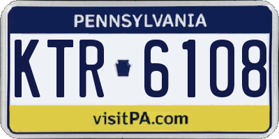 PA license plate KTR6108