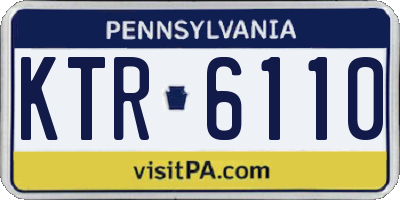 PA license plate KTR6110