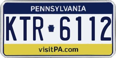 PA license plate KTR6112