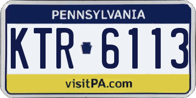 PA license plate KTR6113