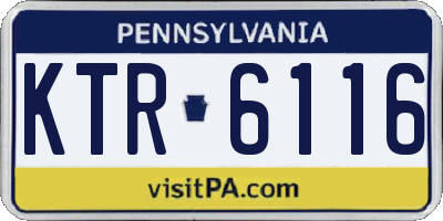 PA license plate KTR6116