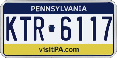 PA license plate KTR6117