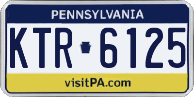 PA license plate KTR6125