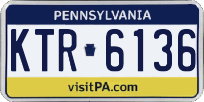 PA license plate KTR6136