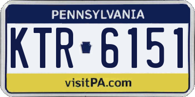 PA license plate KTR6151
