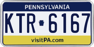 PA license plate KTR6167