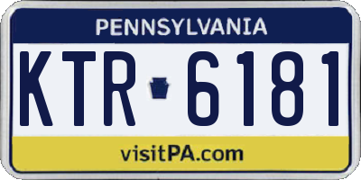 PA license plate KTR6181