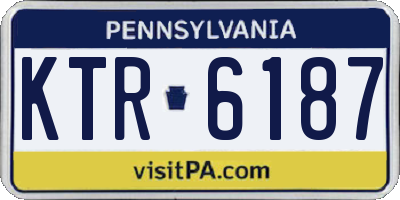 PA license plate KTR6187