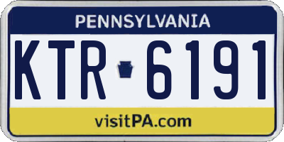 PA license plate KTR6191