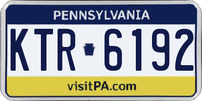 PA license plate KTR6192