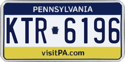PA license plate KTR6196