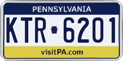 PA license plate KTR6201
