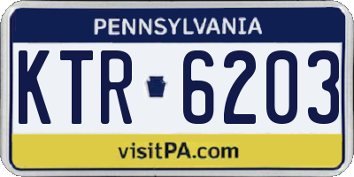 PA license plate KTR6203