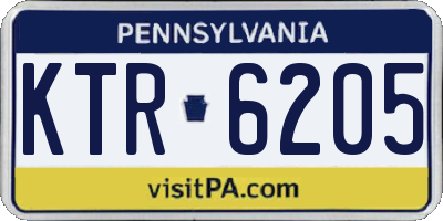 PA license plate KTR6205